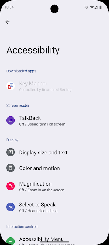 无障碍设置里的 Key Mapper 条目